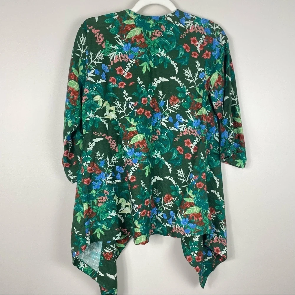 Soft Surroundings Cottage Garden Topper Womens XS Open Front Cardigan Sweater